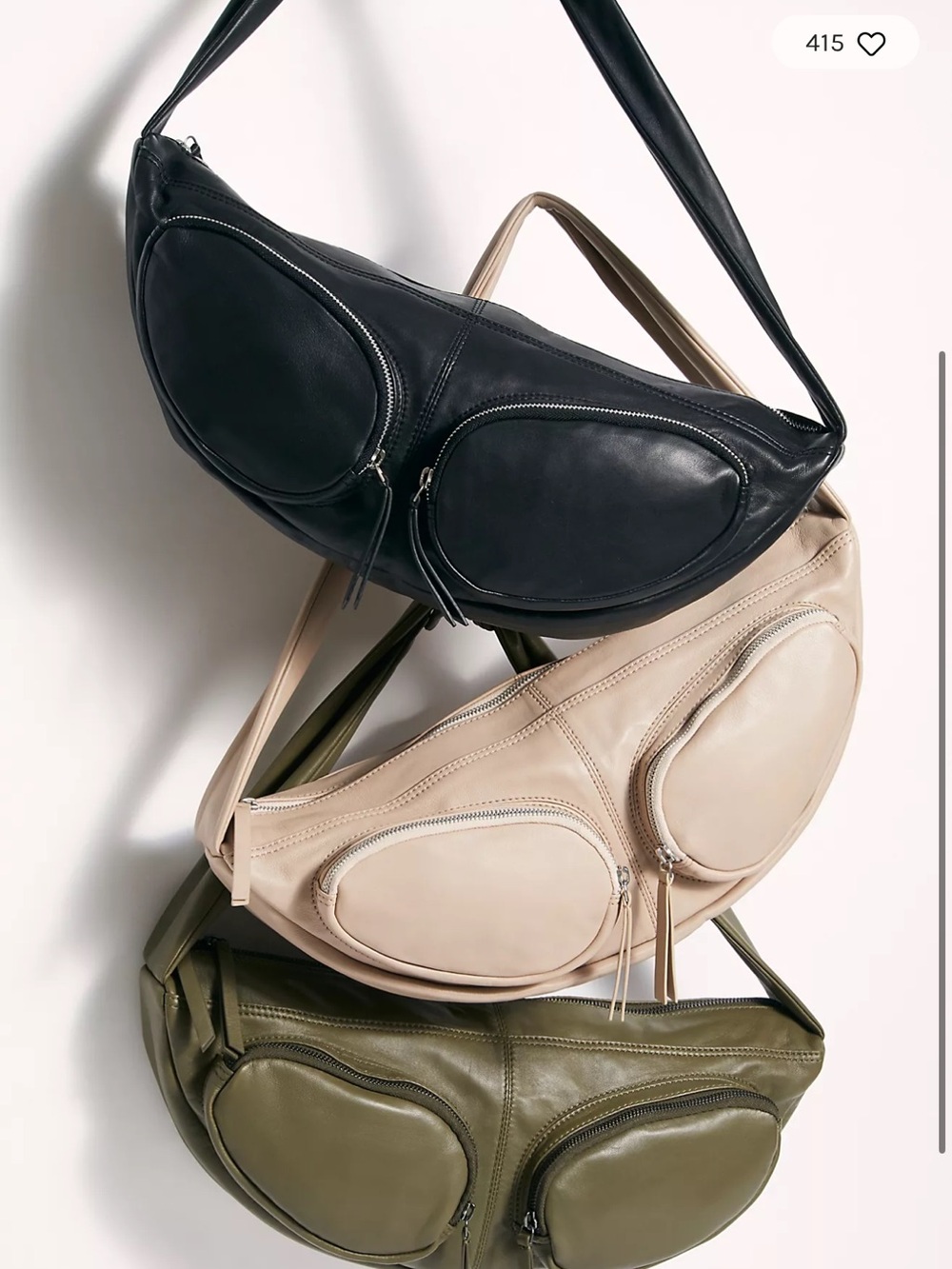 Free People Kaia Leather Sling Bag - Cream